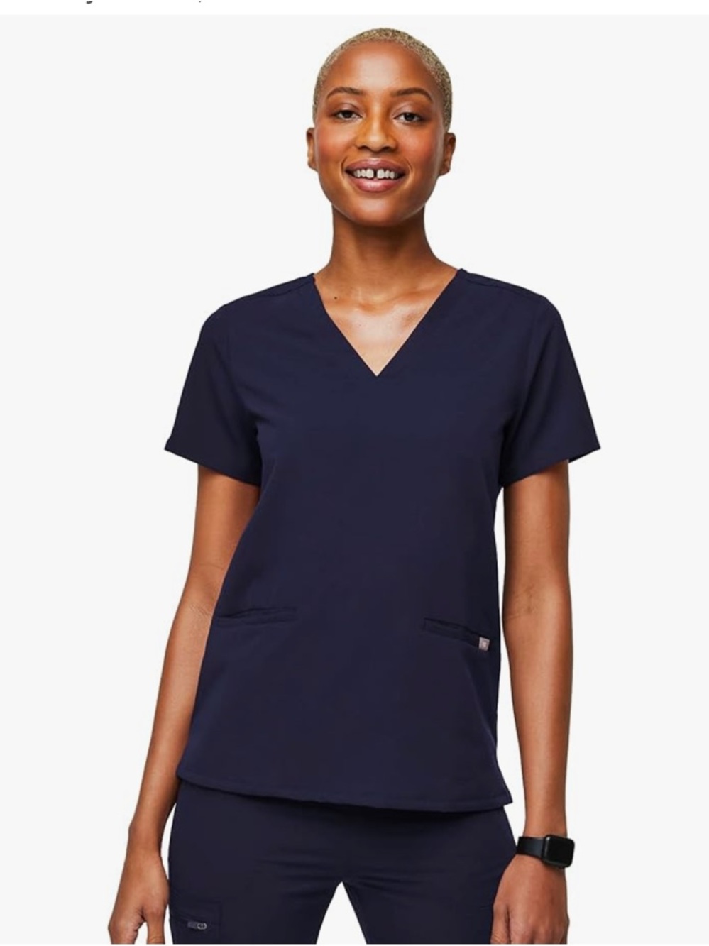 Figs navy blue 3 pocket top